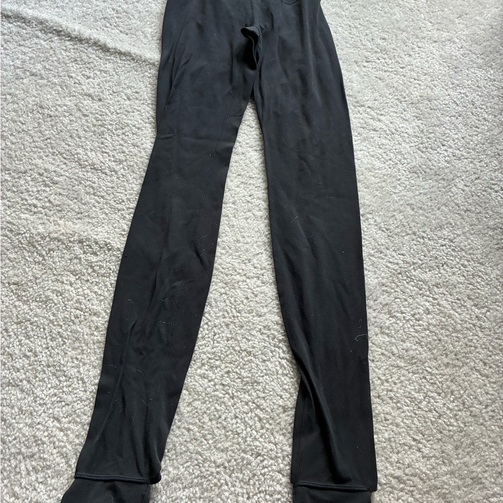 Lululemon Athletica Black Leggings long with stirrups and adjustable waist band